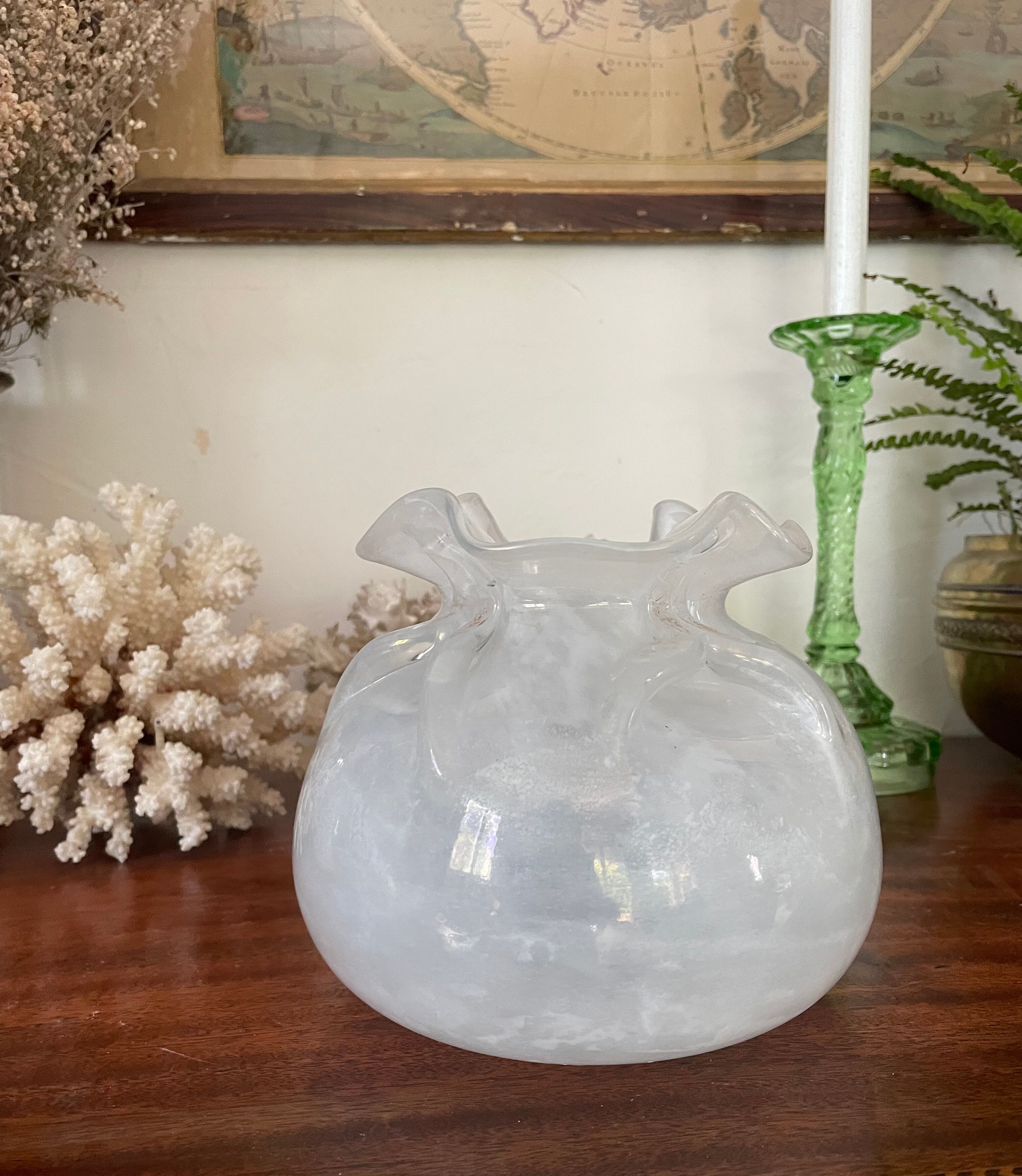 handmade blown glass ball vase Maure Vieil