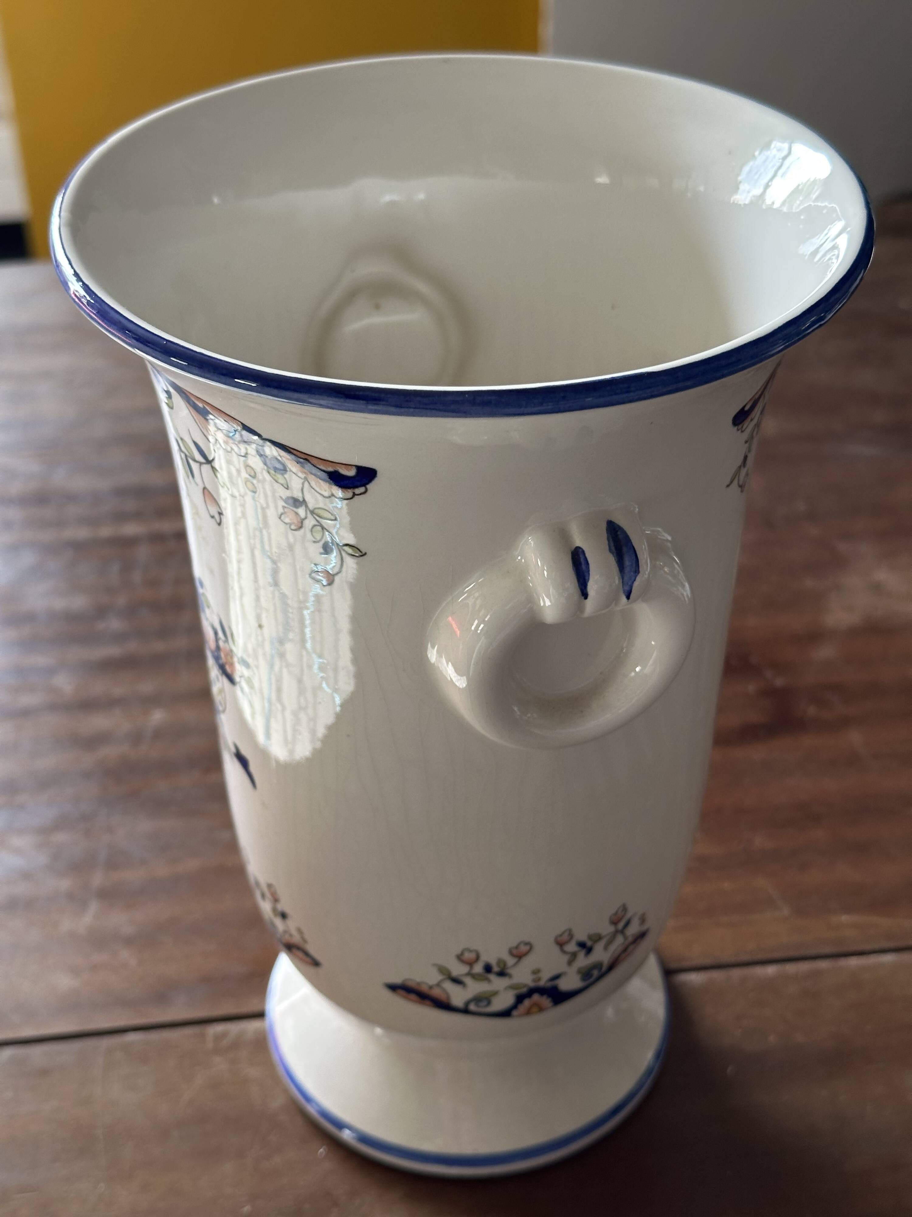 Vase en Céramique Vieux Rouen H 25 cm fin 19 e siècle