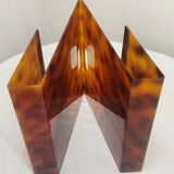 Porte-revues en méthacrylate et laiton Italie années 1970.