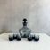 Liqueur carafe "Zistern" by Wilhelm Wagenfeld with glasses "Rapunzel"
