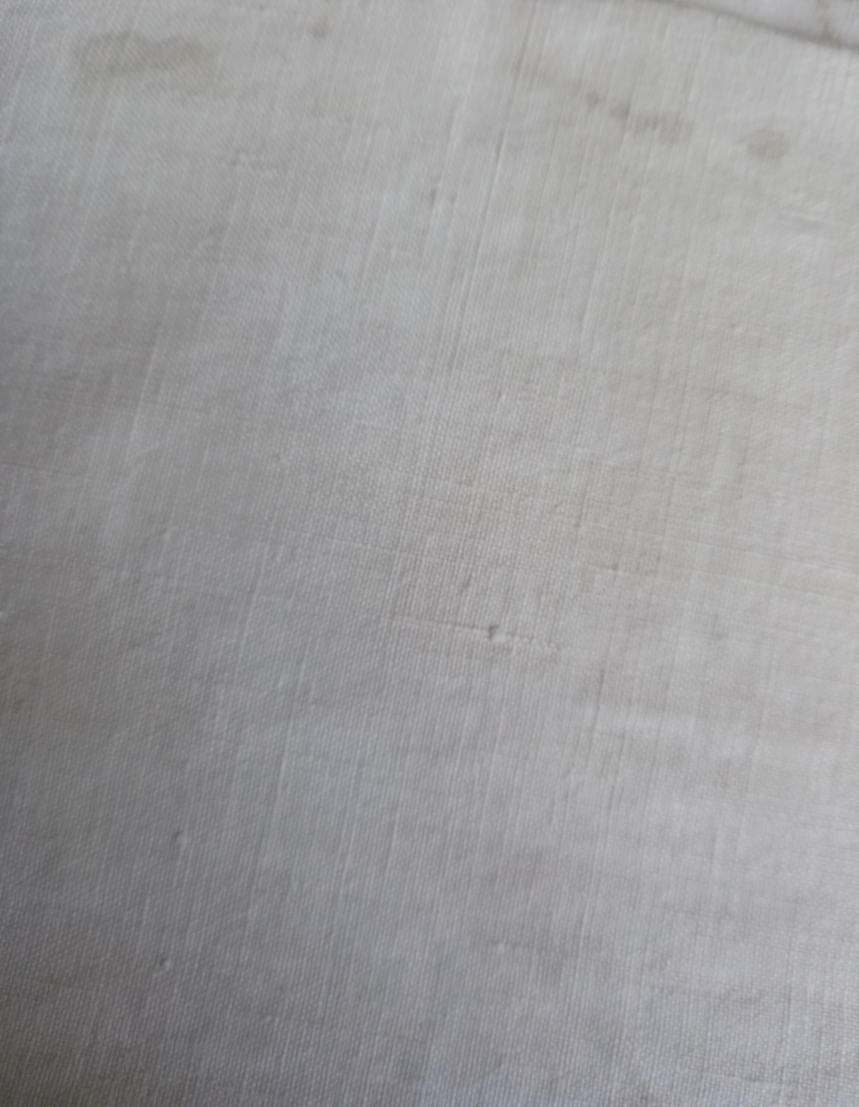 Antique linen sheet Floral monograms M R