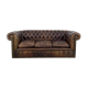 Antique brown leather chesterfield sofa, 1920s