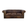 Antique brown leather chesterfield sofa, 1920s