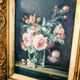 Oil painting on rosewood in a vase, early 20th century