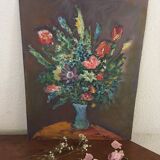 Nature table dead flowers.