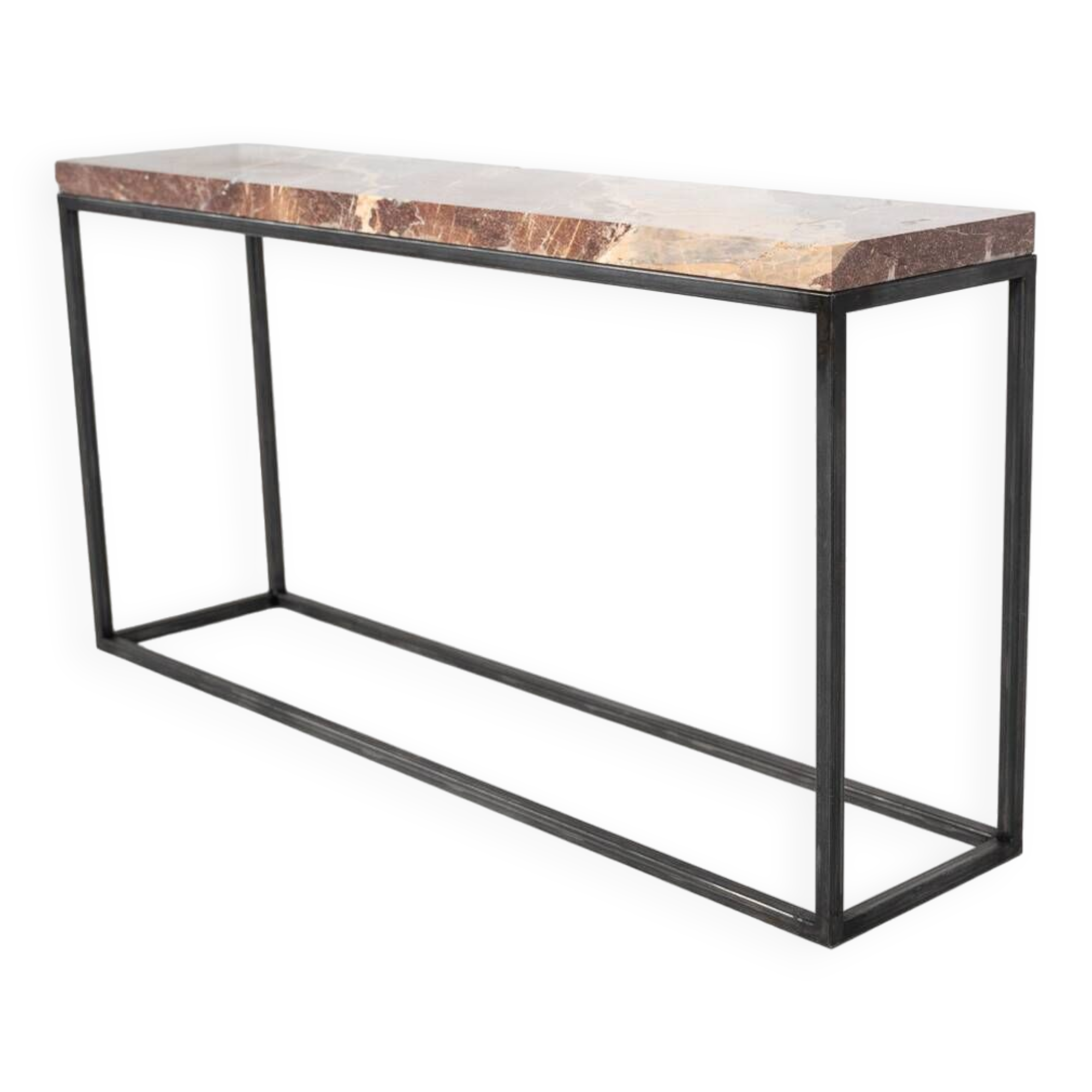 Mid-Century Modern Marble and Iron Console