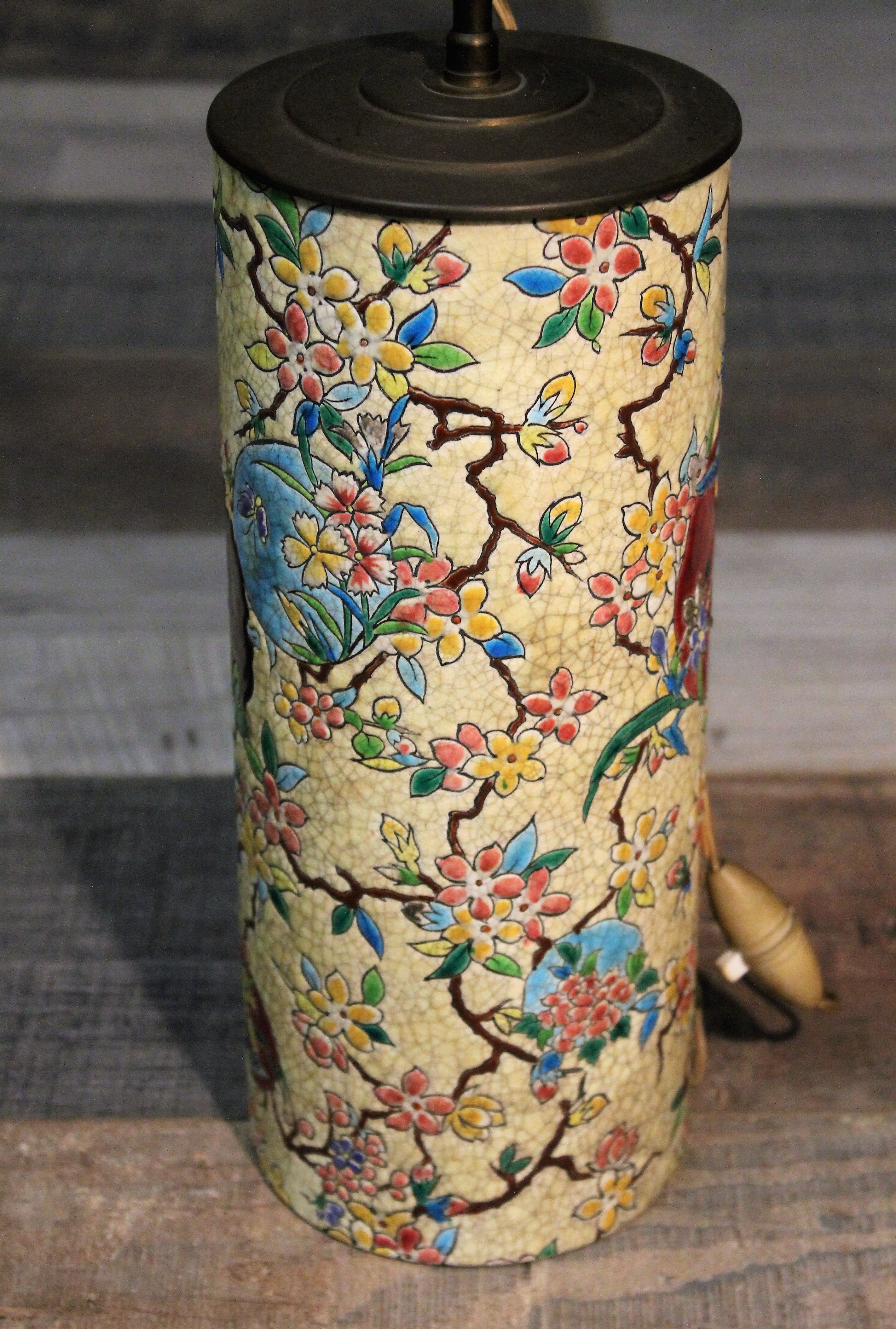 Gien ceramic lamp 19th century