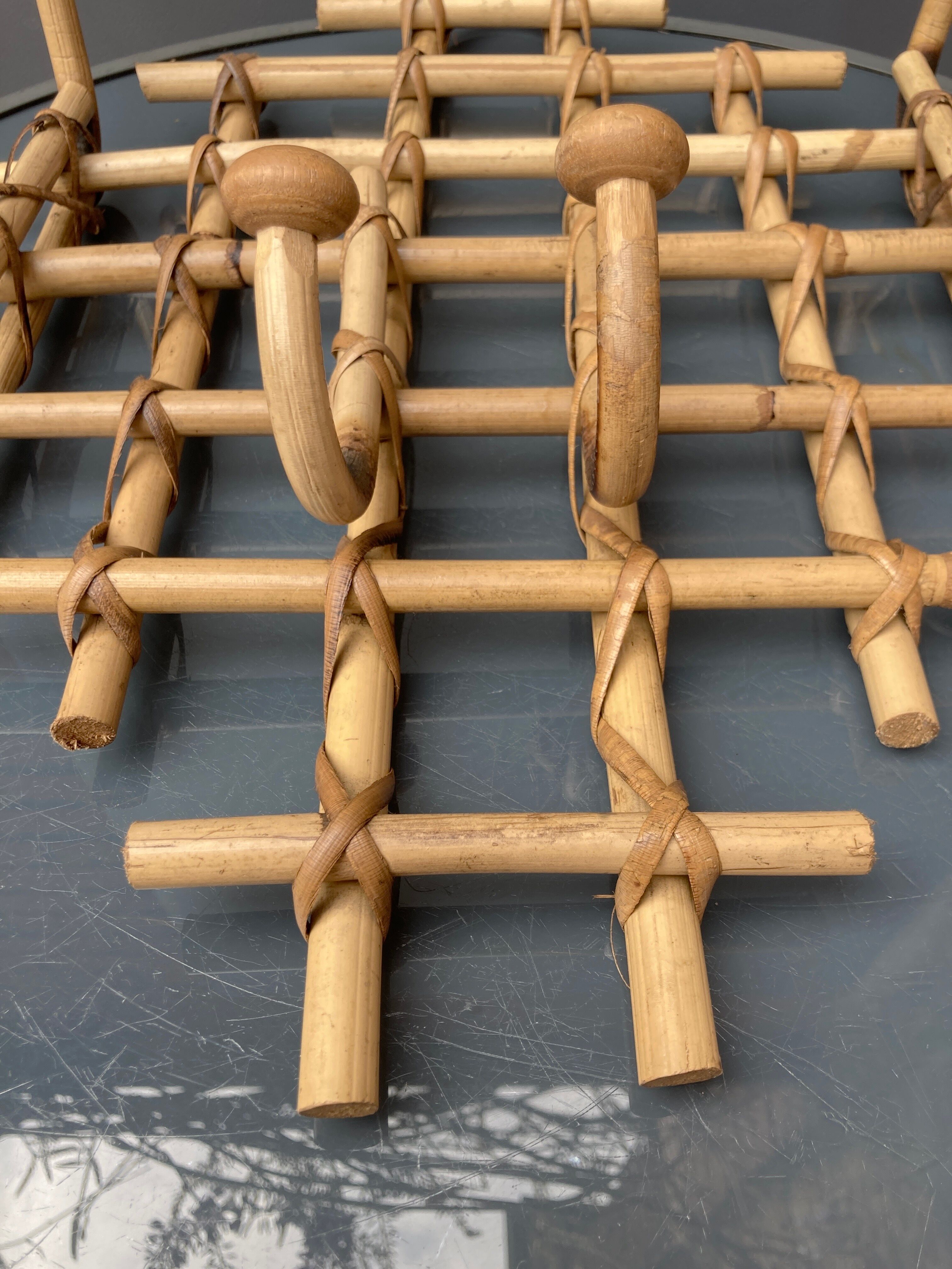 Bamboo wall coat rack