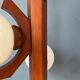 Mid-century brown Bony suspension with opaline glass shade.