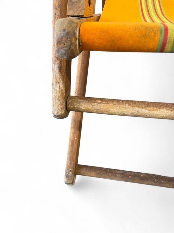 Chaise de jardin pliante vintage orange / chaise de plage