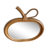 Rattan apple mirror