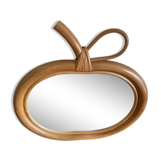 Rattan apple mirror