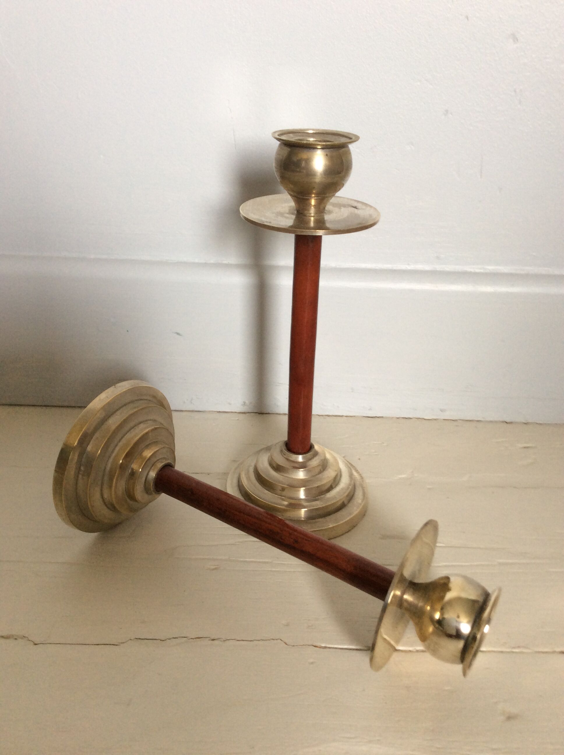 Pair of art deco candlesticks