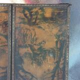 Triptych of barber and hairdresser mirror sign Charlet 42x15cm