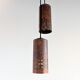 Set of 2 brutalist metal and glass pendant lamps, 1960s