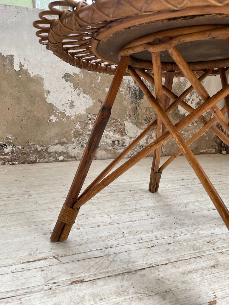 Rattan “sun” coffee table