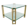 T24 Coffee Table in Brass with Double Glass Tops by Peter Ghyczy, 1970s