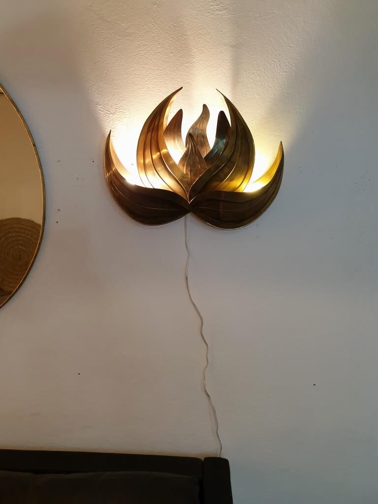 Wall light brass flowers