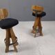 Set of 4 vintage brutalist bar stools, 1960s