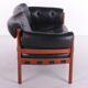 Vintage black leather 2 seater sofa by Sven Ellekaer for Coja, 1960s