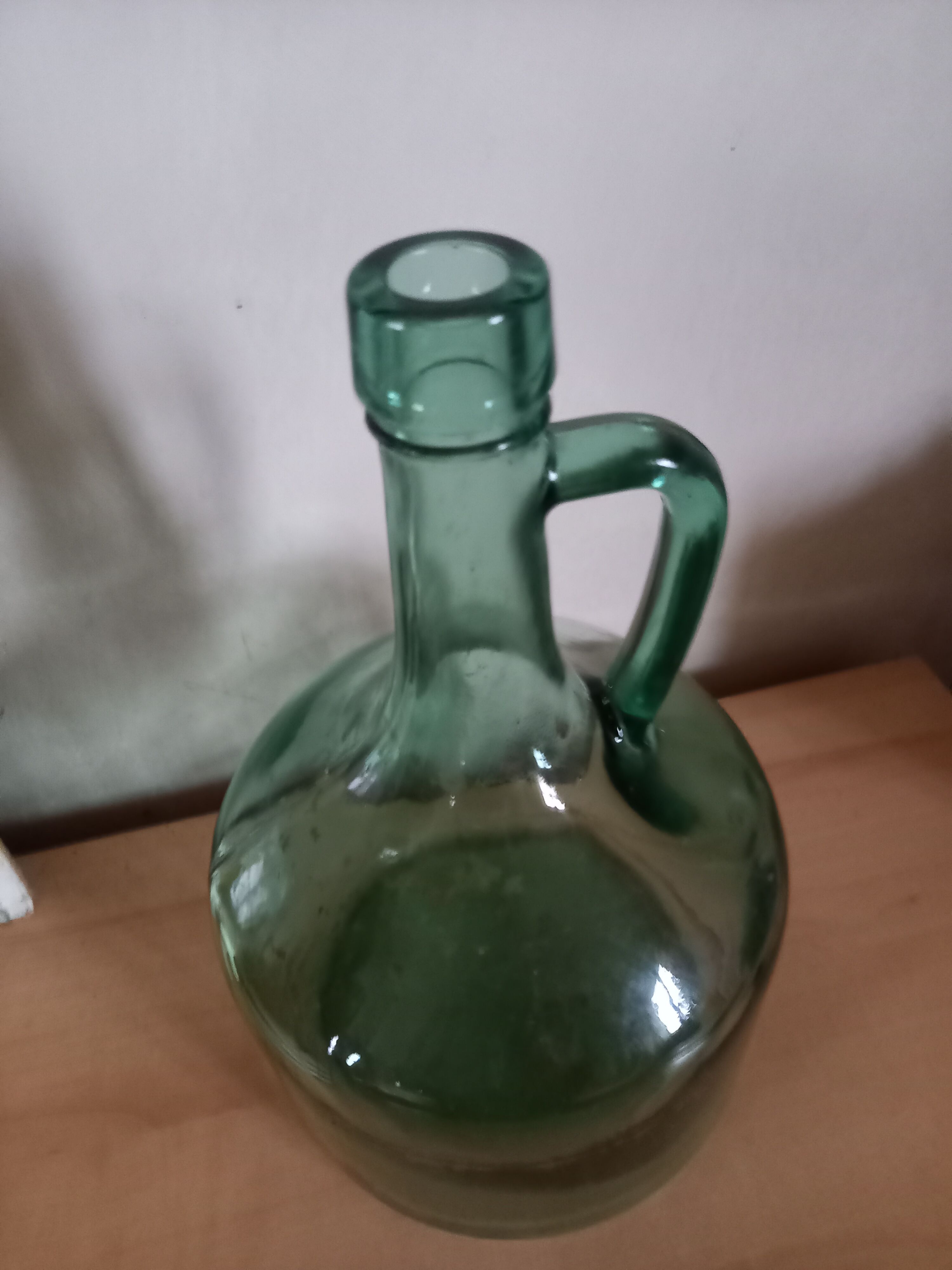 Old glass bottle green tones