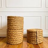 Stool in woven fiber