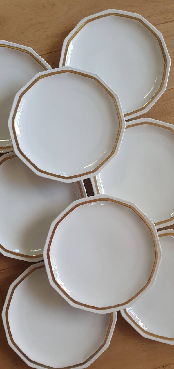 8 assiettes octogonales Bernardaud