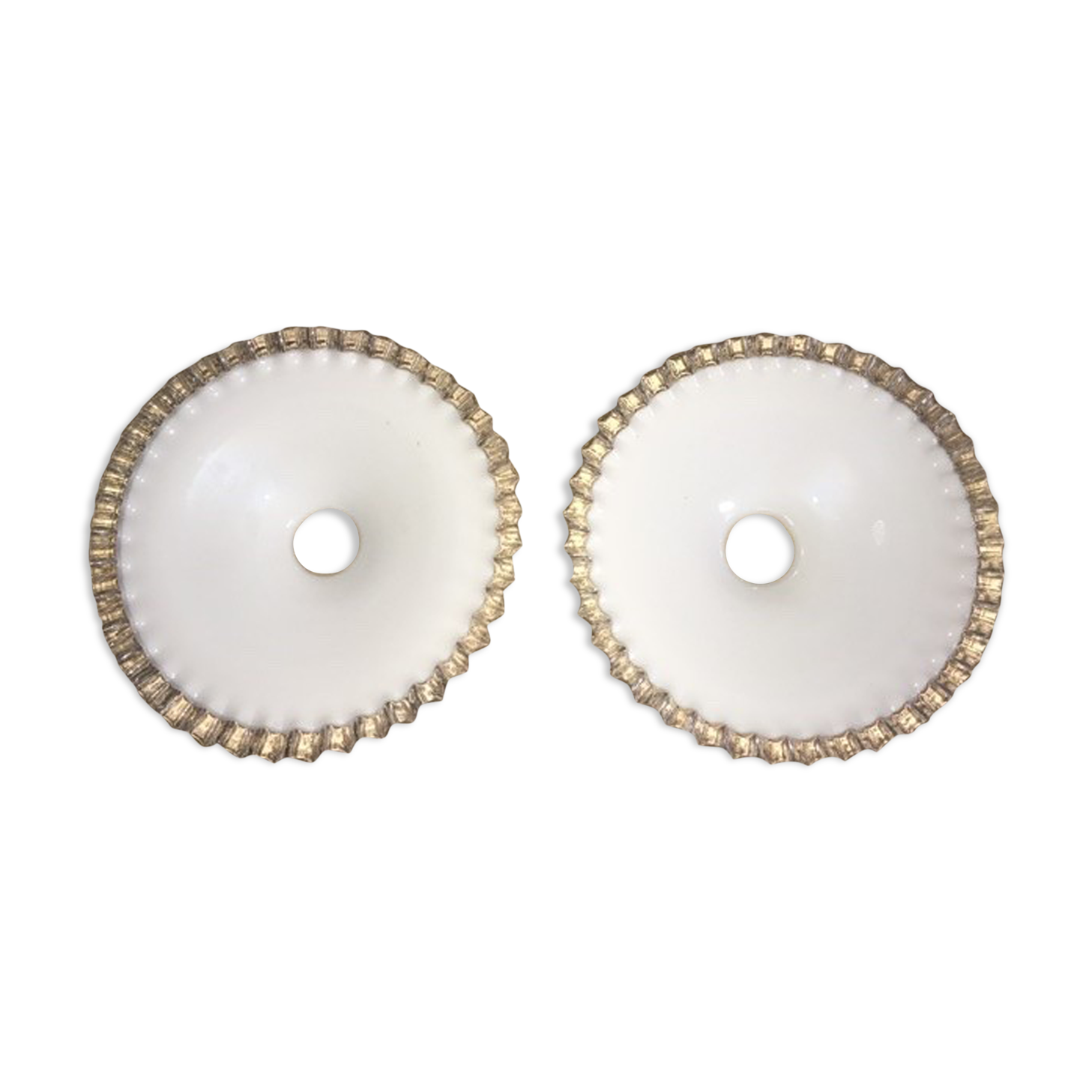 2 opalines for hanging lamp