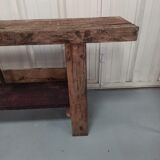 2m40 - Large old wooden workbench - vice - valet