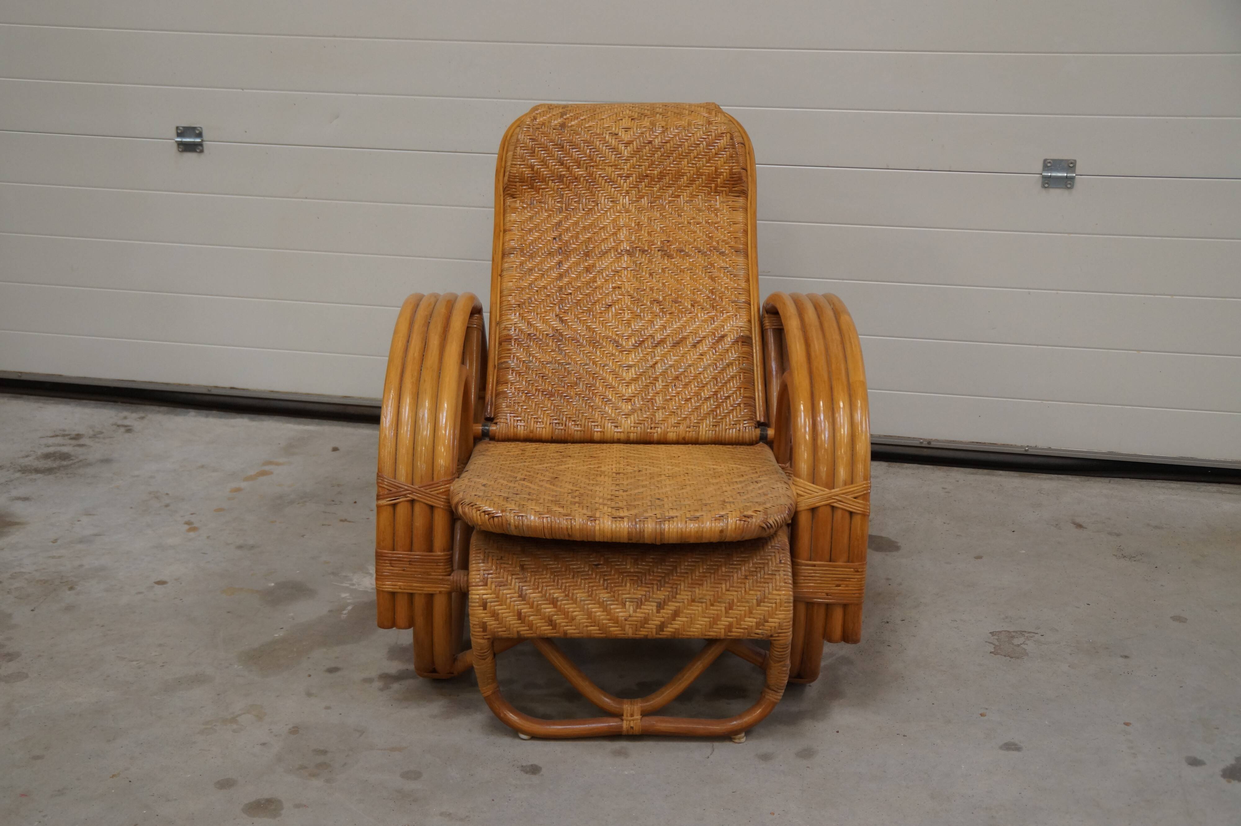 Chaise longue en rotin
