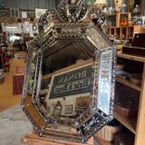 Grand miroir vénitien ancien à pare-close – début XXᵉ siècle