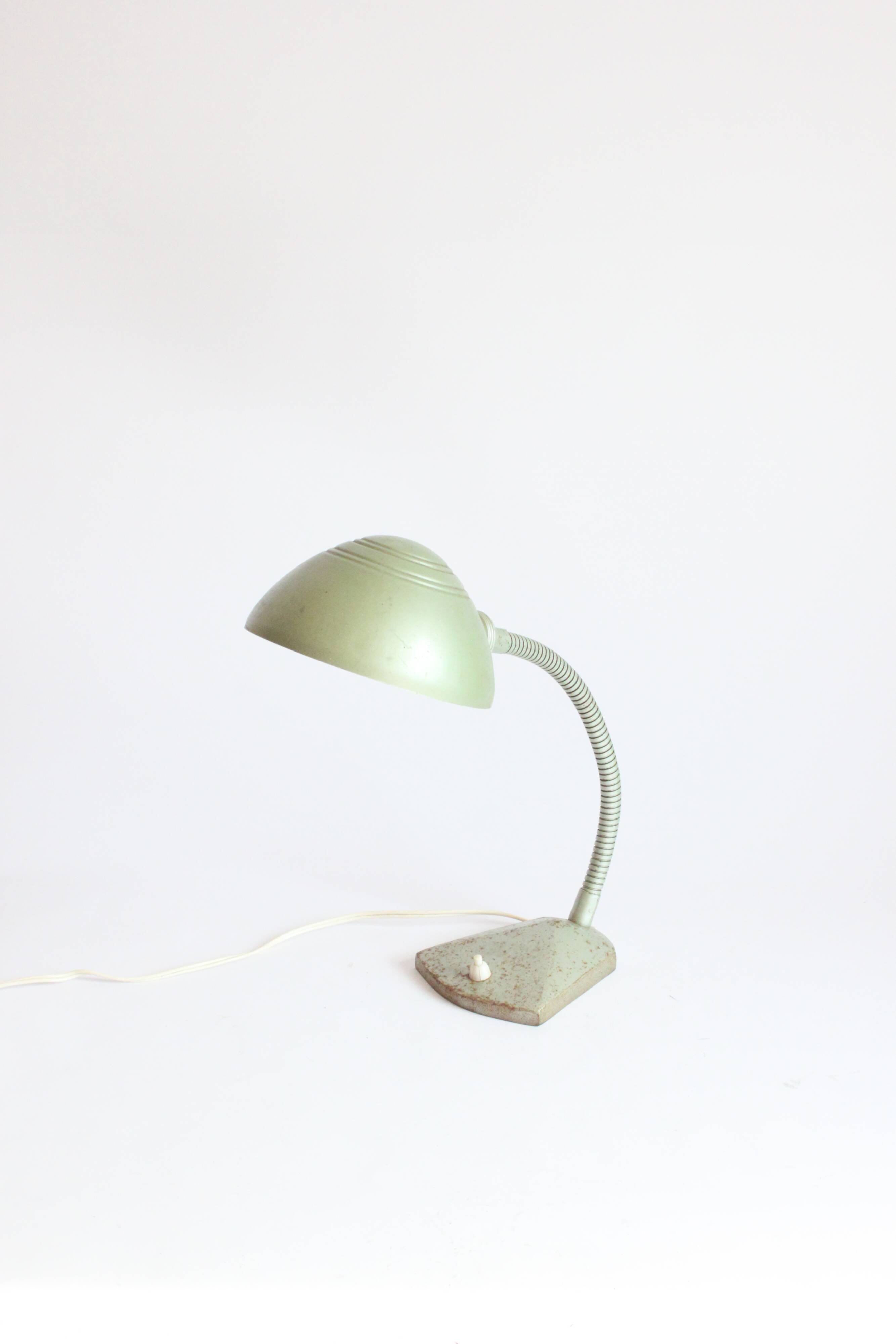 Art deco Gooseneck Desk Lamp By Erpé, Belgium 1930S