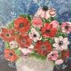Oil on Panel - Bouquet of Anemone Flowers Signed G Jallon