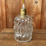 Vintage structured glass pendant globe.