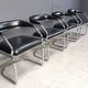 Vintage chrome and leatherette cantilever dining chairs by Giotto Stoppino,