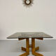 Vintage coffee table in wood and smoked glass, Scandinavian design, 70s