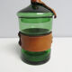 Vintage green glass bathroom container