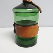 Vintage green glass bathroom container