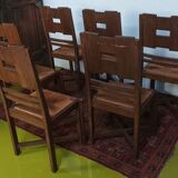 Set of 6 Art Deco oak chairs