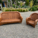 Rattan sofa and armchair