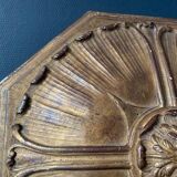 Large vintage ceiling ornament in wood and gilded resin, Louis XIV style