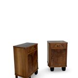 Tables de chevet italiennes élégantes de style art déco des années 1940/1950.