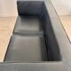 Black leather 2-seater tubular sofa bauhaus style Marcel Olsen design