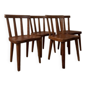 Ensemble de 4 chaises Utö par Axel Einar Hjorth pour Nordiska Kompaniet Suède années 1930