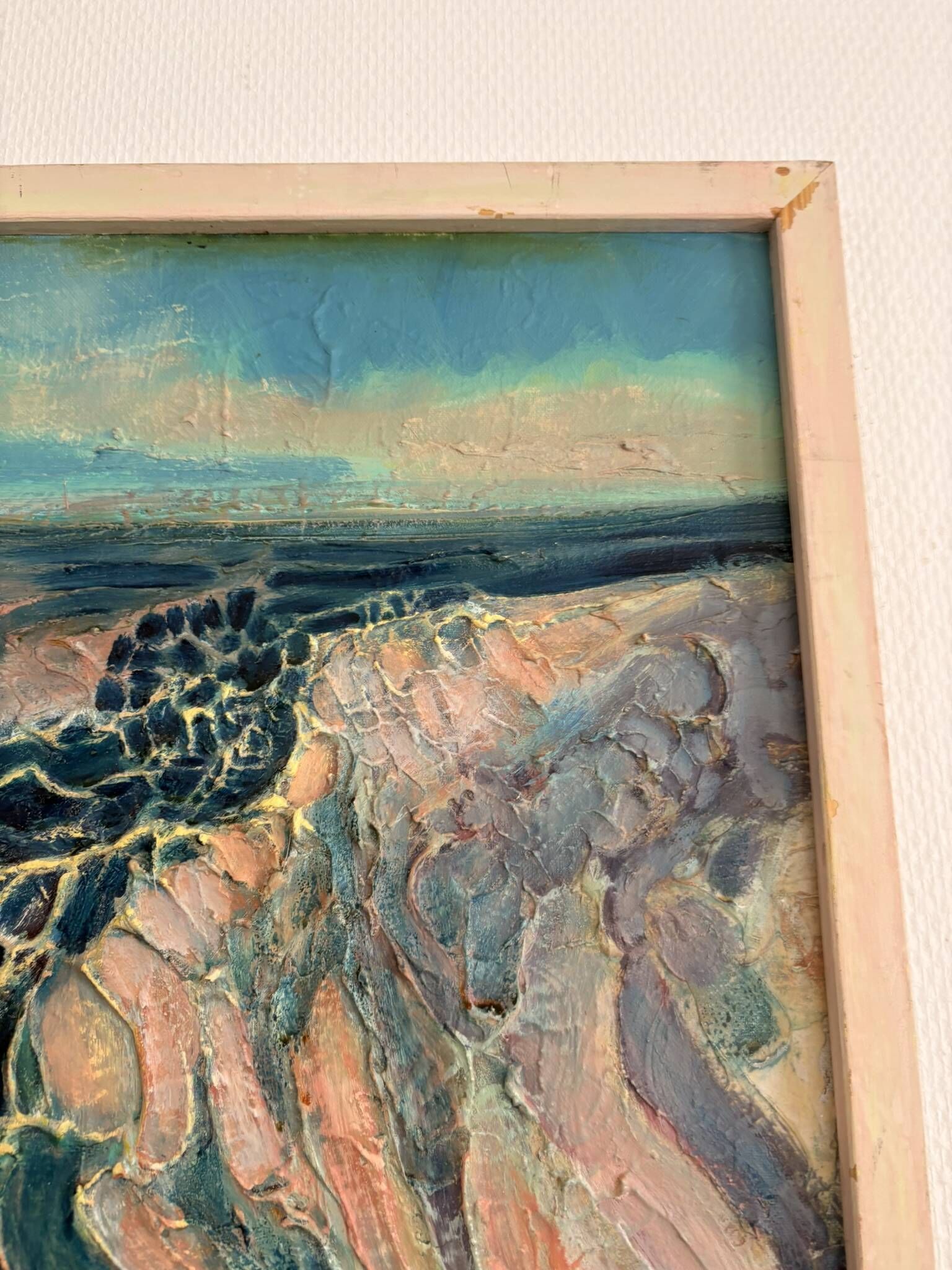 Tableau Peinture Expressionniste Impasto Marine Mer Rivière  Deloison