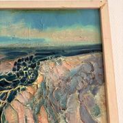 Tableau Peinture Expressionniste Impasto Marine Mer Rivière  Deloison