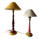Lampes rustiques bois tourné vintage