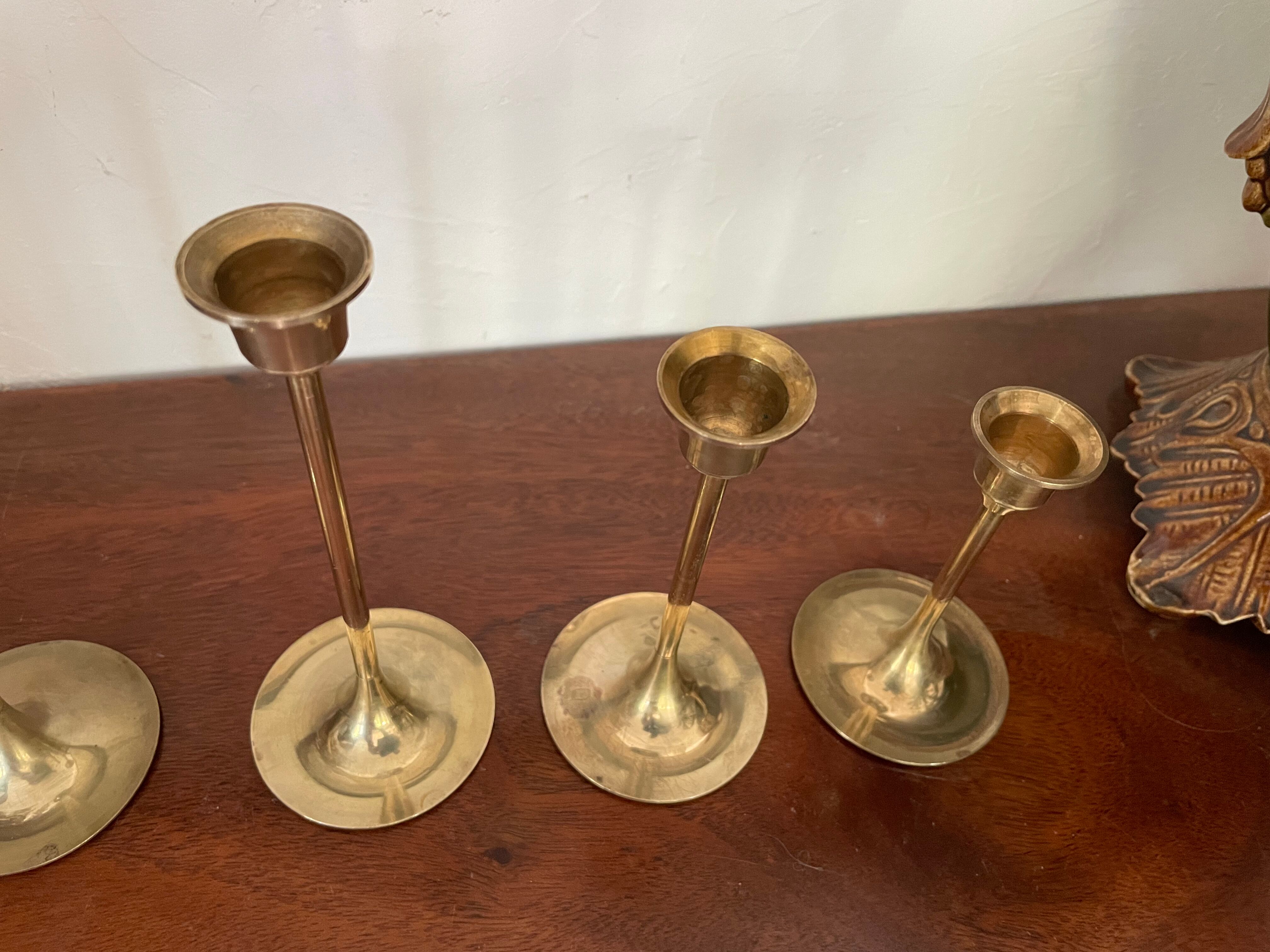 Suite of 5 Danish candle holders 50s