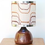 Pink brown ceramic lamp, 70s