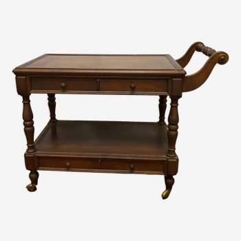 Service, service trolley with wheels, 4 drawers, solid oak
